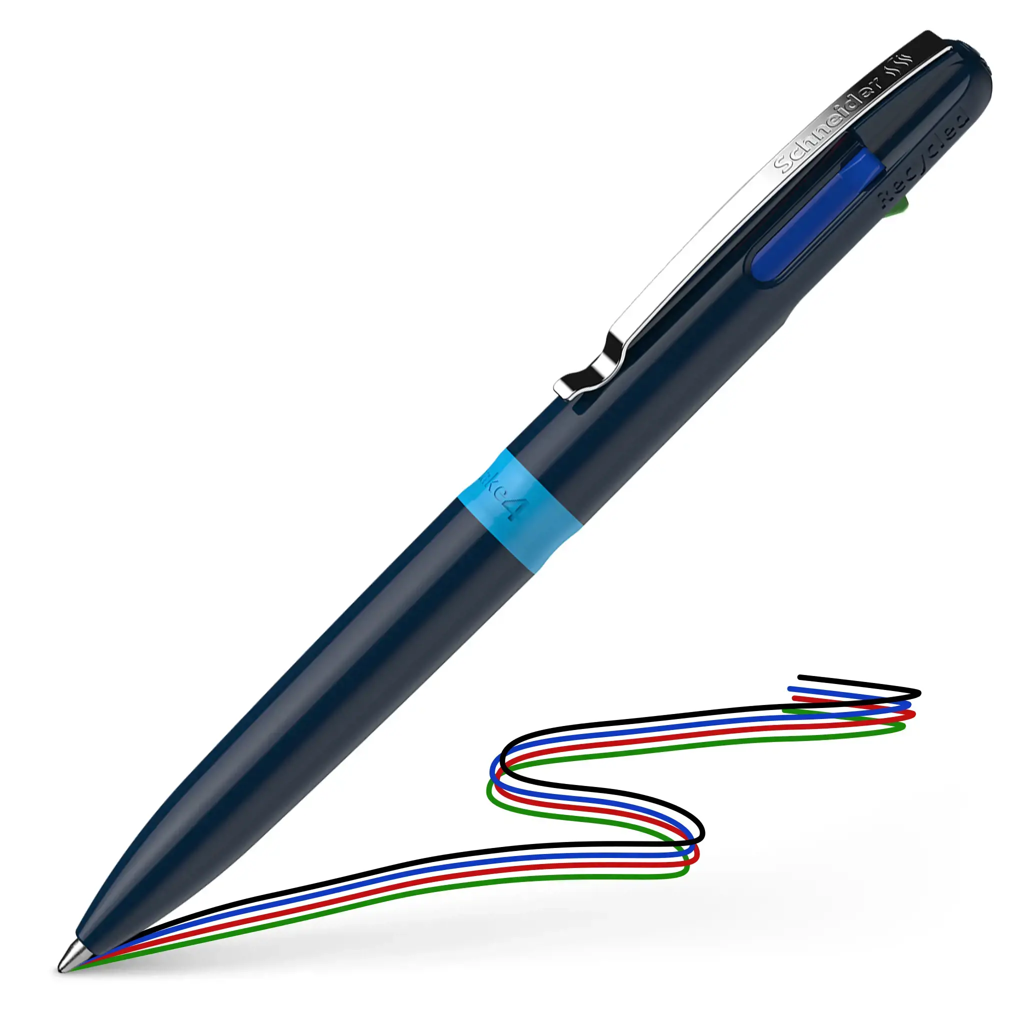 Tušinukas SCHNEIDER Take 4, tamsiai mėlynas korpusas, 4 spalvos