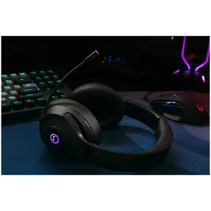 Lorgar Noah 701, žaidimų ausinės su mikrofonu, 2.4G+ BT 5.0 Realtek 8763, baterija 1000 mAh, C tipo įkrovimo kabelis 0,8 m, garso kabelis 1,5 m, dydis: 195*185*80 mm, 0,28 kg. Juoda