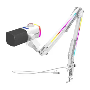 Fifine AM8proTW dynamic microphone with boom arm (white)