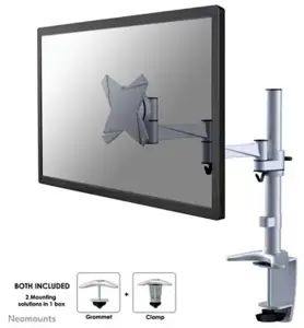 "Neomounts by Newstar" monitoriaus laikiklis ant stalo, tvirtinimas per stalą, 9 kg, 25,4 cm (10"), 76,2 cm (30"), 100 x 100 mm, sidabrinis