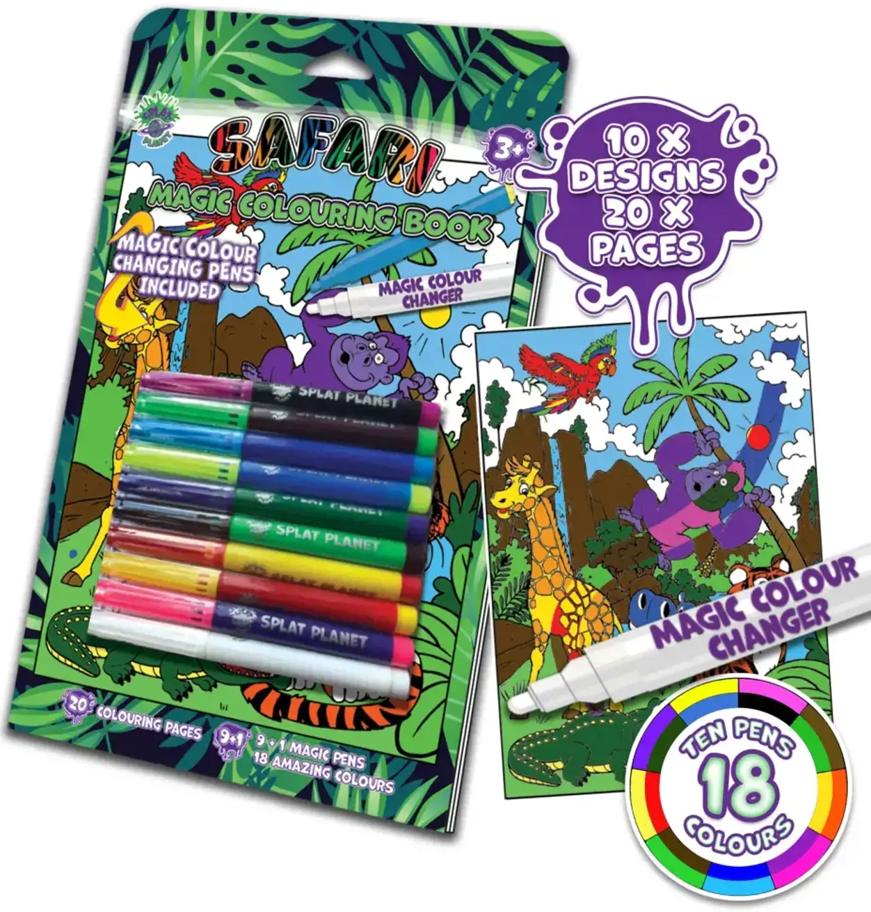 Splat Planet magiška spalvinimo knygelė SAFARI