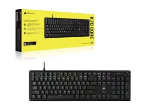 CORSAIR K70 CORE RGB mechaninė žaidimų klaviatūra, NA išdėstymas, laidinė, juoda Corsair