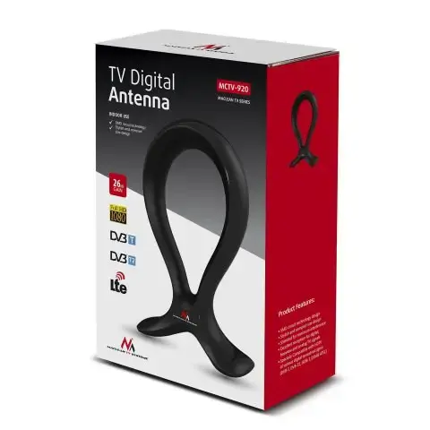 "Maclean MCTV-920" Stipri DVB-T vidinė antena "2-in-1" HDTV DVB-T2 DVB-T LTE 100dBµV TV