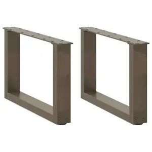 Kavos staliuko kojelės, U formos, 2 vnt., natūralus plienas, 50x(30-31) cm, plienas