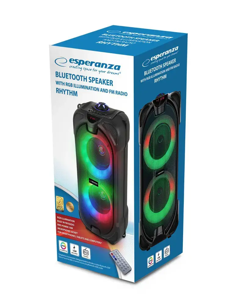 Esperanza EP157 BT FM LED RGB Speaker Black 10W
