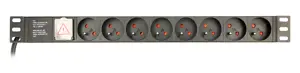 GEMBIRD PDU 8x prancūziškas lizdas 1U 10A 3m C14 kištukas