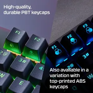 "HyperX Alloy Origins Core PBT HX Aqua" - mechaninė žaidimų klaviatūra, be klavišų (80-87 %), USB, mechaninė, QWERTY, RGB LED, juoda