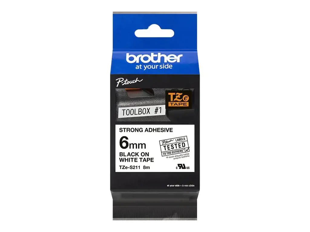 Brother TZE-S211, TZ, Black, Inkjet, China, 5 year(s), 6 mm