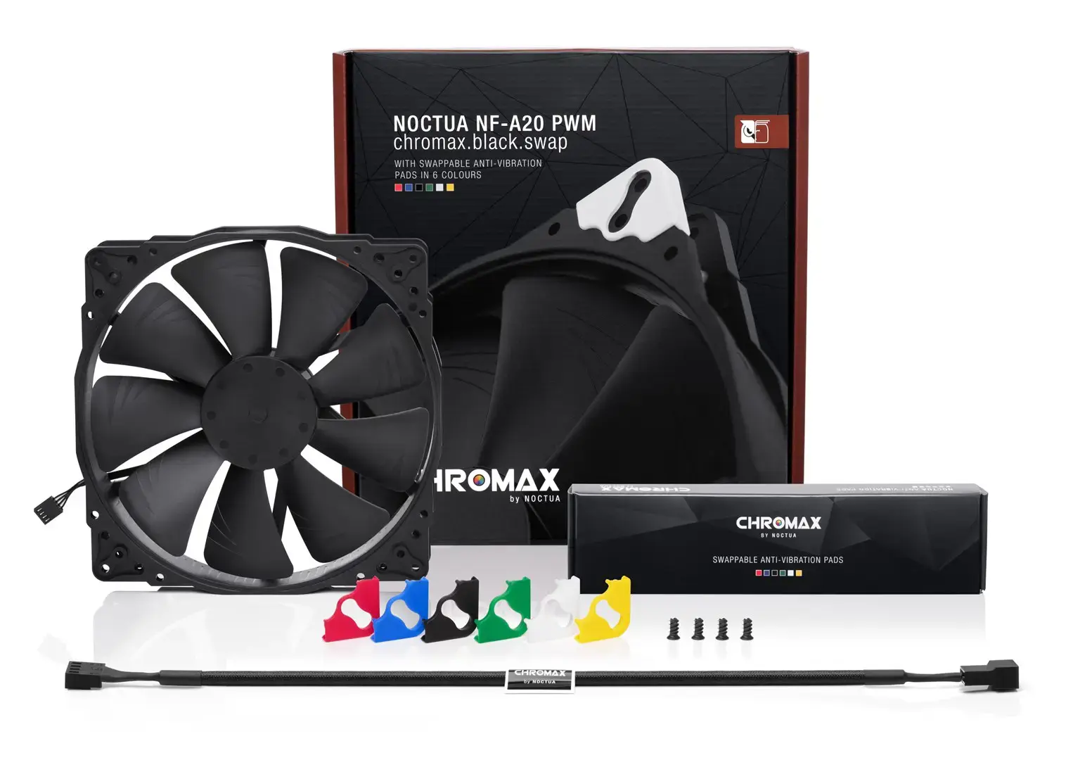 Noctua NF-A20 PWM CH.BK.S kompiuterio aušinimo sistema Kompiuterio korpuso ventiliatorius 20 cm juodas