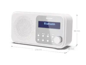 "Sharp DR-P420", nešiojamasis, skaitmeninis, DAB, DAB+, FM, automatinis nuskaitymas, automatinis derinimas, 2 W, AAC