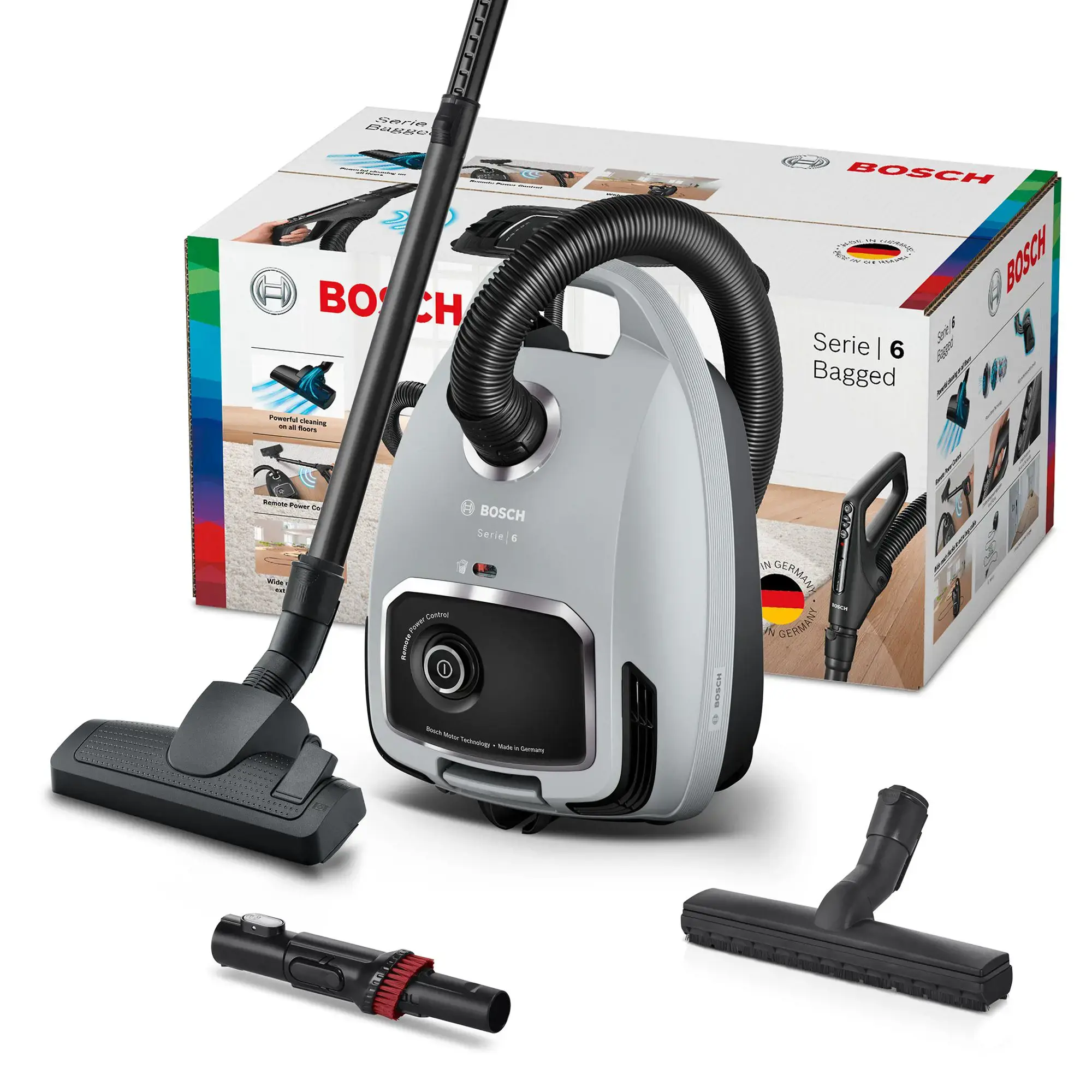 Bosch Serie 6 BGB6X330, 600 W, Cylinder vacuum, Dry, Dust bag, HEPA, Filtering