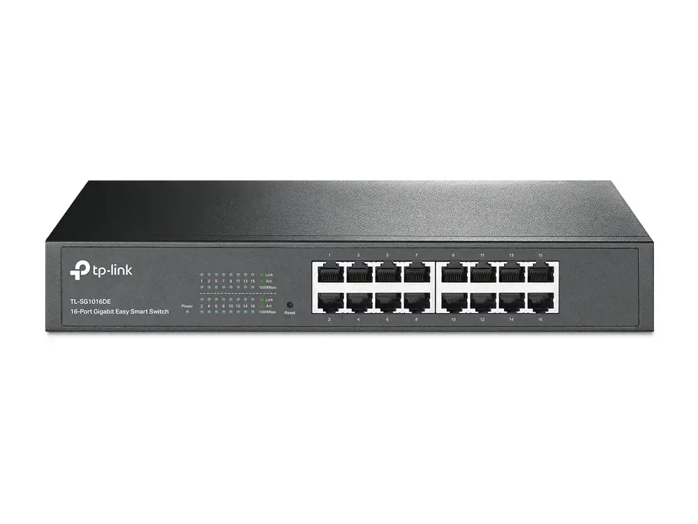 "TP-Link" 16 prievadų "Gigabit Easy Smart" tinklo komutatorius, valdomas, L2, "Gigabit Ethernet" (10/100/1000), montuojamas į stovą, 1U