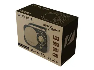 "Muse" Nešiojamasis radijo imtuvas M-055RB Juodas/auksinis, AUX įvestis