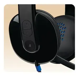 "Logitech H540" USB kompiuterio ausinės, laidinės, biurui / skambučių centrui, 20-20000 Hz, 120 g, ausinės, juodos spalvos