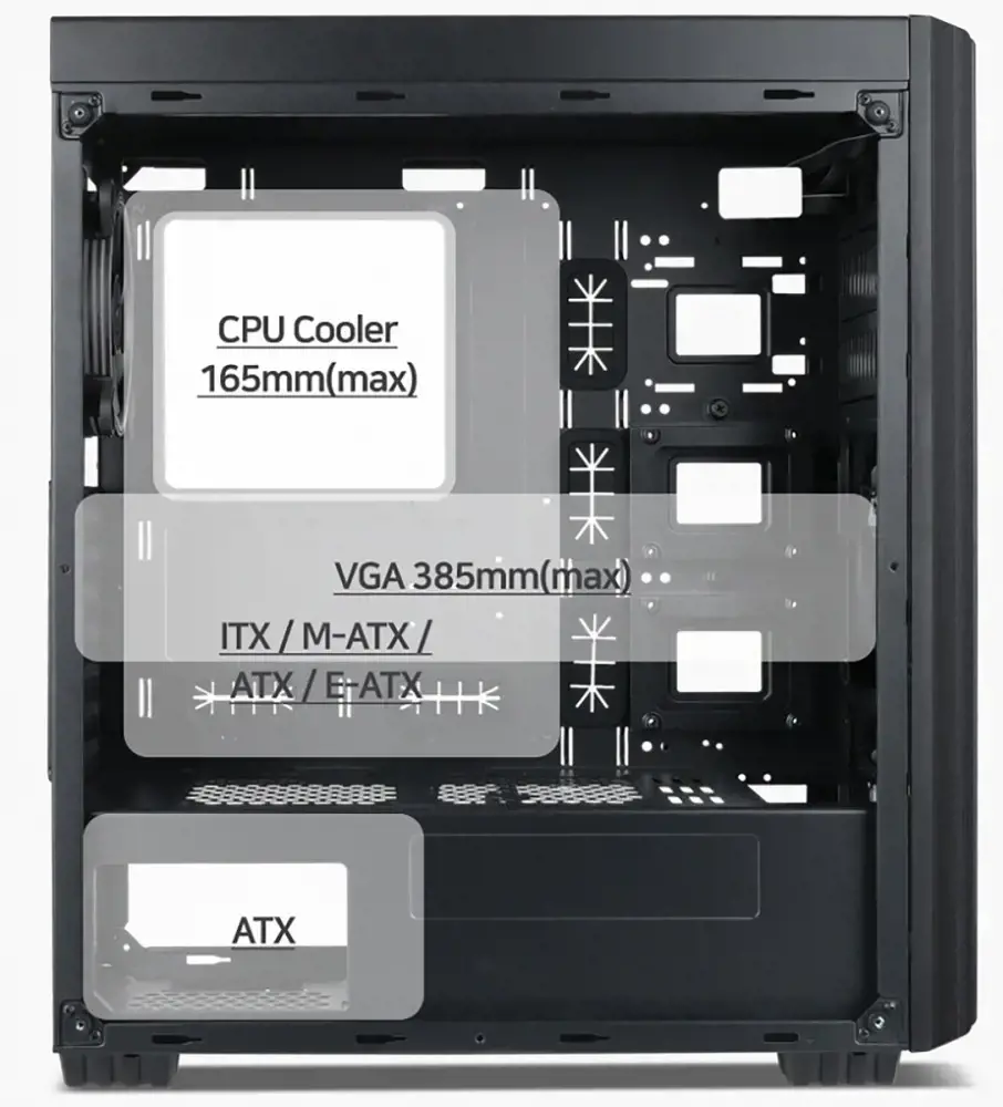 GEMBIRD Midi-tower kompiuterio korpusas Fornax K500 ATX juodas