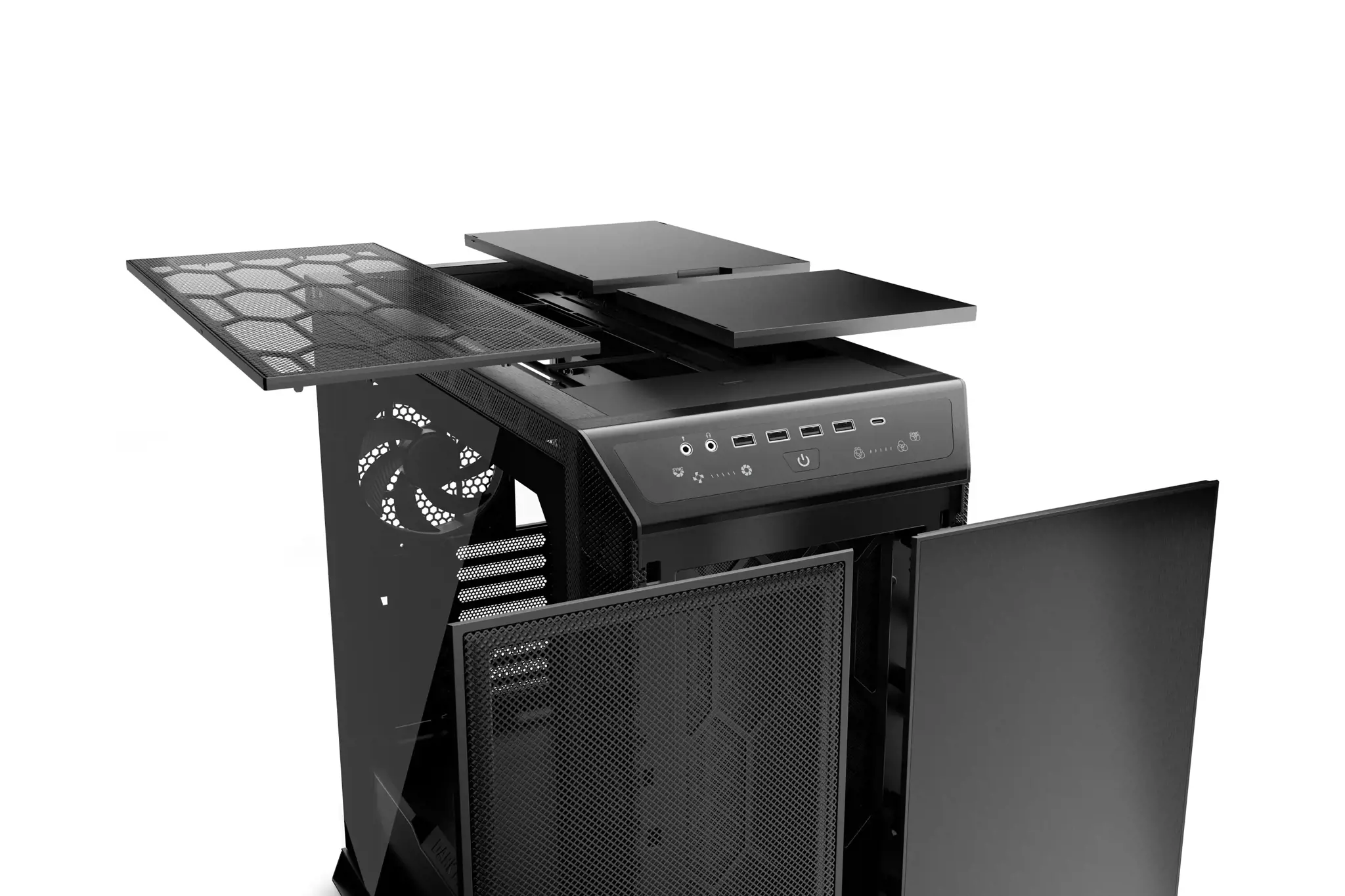 Būkite tylūs! DARK BASE PRO 901 | Juoda, Full Tower, Kompiuteris, Juoda, ATX, EATX, micro ATX, Mini-ATX, XL-ATX, Aliuminis, Stiklas, Plienas, Žaidimams