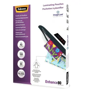 Fellowes ImageLast A5 80 mikronų laminavimo maišelis, skaidrus, 210 mm, 154 mm, 1 mm, 100 vnt.