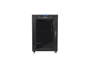 LANBERG laisvai stovinti 19 colių spinta 15U 600x600 stiklo durų LCD plokščia pakuotė juoda