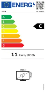 Asus VY249HGR | 23.8 " | IPS | 16:9 | 120 Hz | 1 ms | 1920 x 1080 pixels | 250 cd/m² | HDMI ports quantity 1