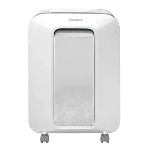 "Fellowes Powershred LX201 Micro-Cut Shredder", baltas, smulkinimas mikroautomačiu, 23 cm, 2 x 12 mm, 22 l, Touch, 4 ratukai