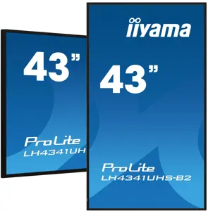 iiyama 43" Professional Digital Signage display with 4K UHD resolution and 24/7 operating time