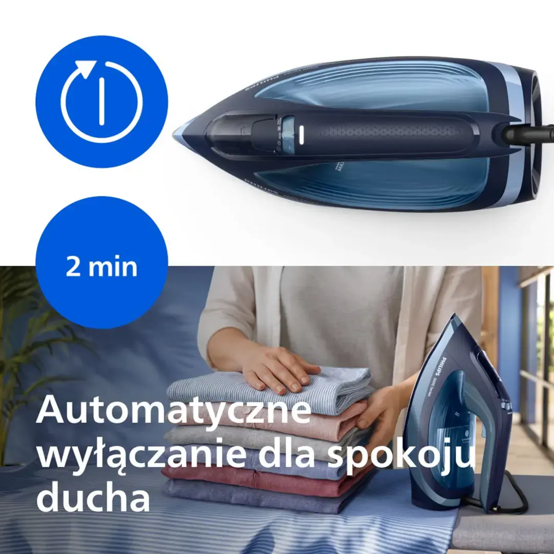 Philips 6000 series DST6120/20 iron Steam iron SteamGlide Plus soleplate 2600 W Blue