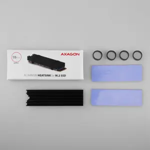AXAGON CLR-M2L10 pasyvus - M.2 SSD, 80 mm SSD, ALU korpusas, silikoninės šiluminės pagalvėlės, aukštis 10 mm