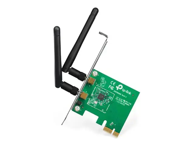 TP-LINK 300MBit/s WLAN-N PCI Express adapteris Atheros-Chipsatz 2T2R 2,4 GHz 802.11b/g/n 2 nuimamos antenos