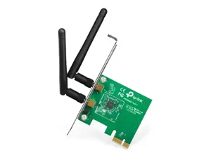 TP-LINK 300MBit/s WLAN-N PCI Express adapteris Atheros-Chipsatz 2T2R 2,4 GHz 802.11b/g/n 2 nuimamos antenos