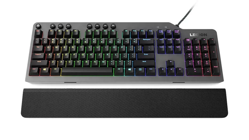 Lenovo Legion K500, pilno dydžio (100%), USB, mechaninis, QWERTY, RGB LED, juodas, pilkas