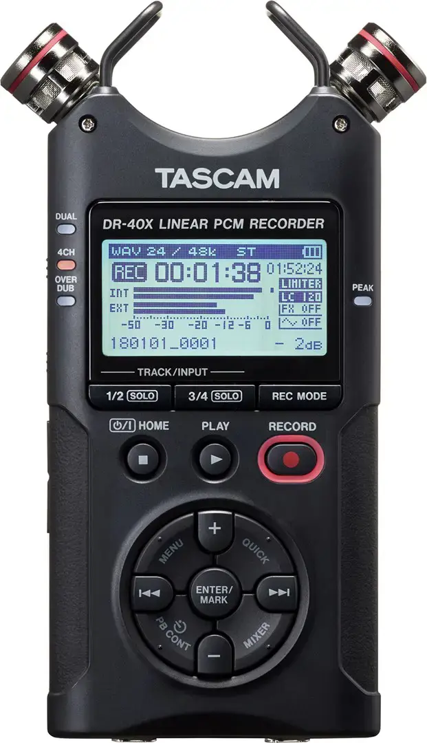 Diktofonas Tascam DR-40X Blykstės kortelė Juoda