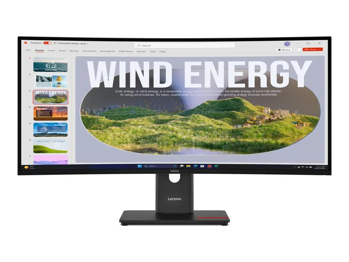LENOVO 34" T34WD-40 CURVED WQHD 21:9 120HZ HDMI/DP/USB-C(96W)/RJ45