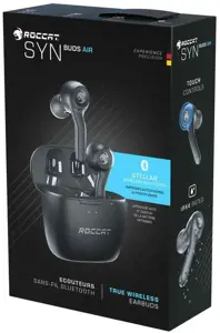ROCCAT Syn Buds Air, belaidės, žaidimų, ausinės, juodos