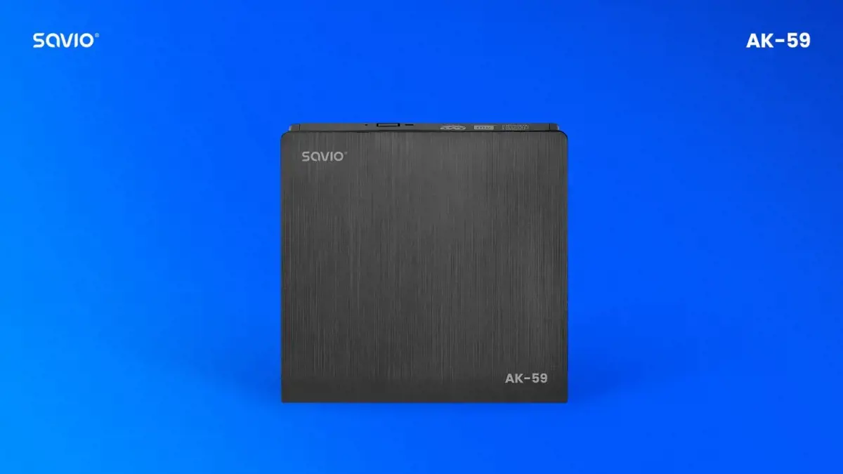 Ārējais diskdzinis Savio External Slim drive CD|DVD R| RW – USB-C| USB-A
