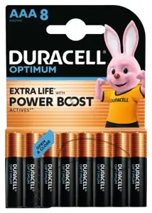 Baterijos DURACELL Optimum, AAA, 8 vnt.
