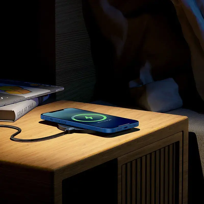 Indukcinis belaidis įkroviklis "Baseus Digital LED 15W" (juodas)