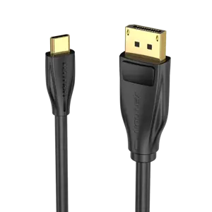 "Vention" USB-C-DP 8K HD kabelis 2M juodas, 2 m, USB Type-C, DisplayPort, vyriškas, vyriškas, tiesus