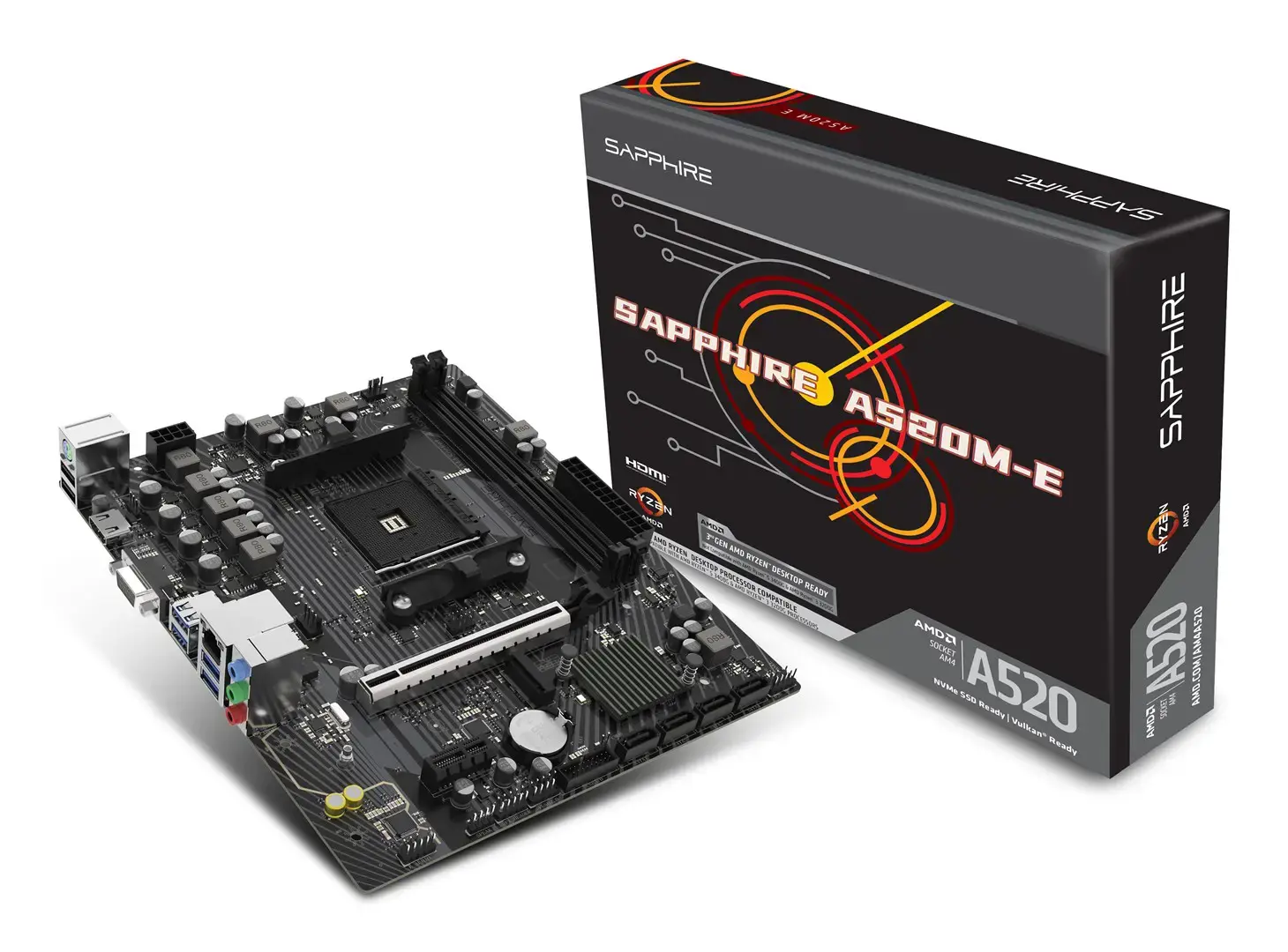 Sapphire A520M-E AMD A520 Socket AM4 micro ATX