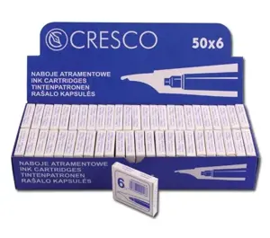 Rašalo kapsulės Cresco, trumpos , juodos (6 vnt.)  1223-006