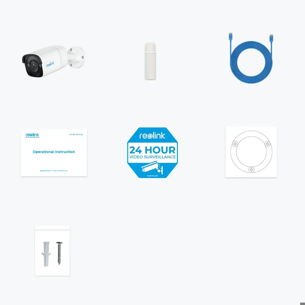 Reolink P320 - 5MP PoE IP Outdoor Security Camera with Person/Vehicle Detection Supports up to 256GB microSD Card., IP security camera, Indoor & outdoor, Wired, Google Assistant, Wall, White