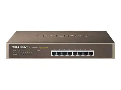 "TP-Link" 8 prievadų Gigabit tinklo komutatorius, nevaldomas, Gigabit Ethernet (10/100/1000), dvipusis duomenų perdavimas, montuojamas į stovą, 1U