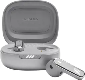 JBL belaidės ausinės "Live Flex", sidabrinės