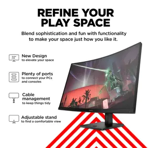 HP OMEN by HP 32c, 80 cm (31,5"), 2560 x 1440 taškų, "Quad HD", 1 ms, juodas
