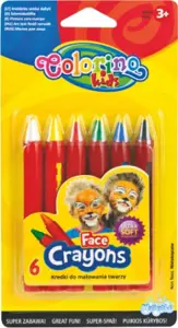 Kreidelės veidui dažyti Colorino Kids 6 spalvų