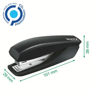 Leitz NeXXt 56170095, 10 sheets, Black, Standard clinch, P2, Metal, Plastic, 80 g/m²