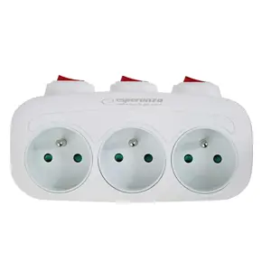 Esperanza ELK307W Electrical Splitter 3 sockets switch White