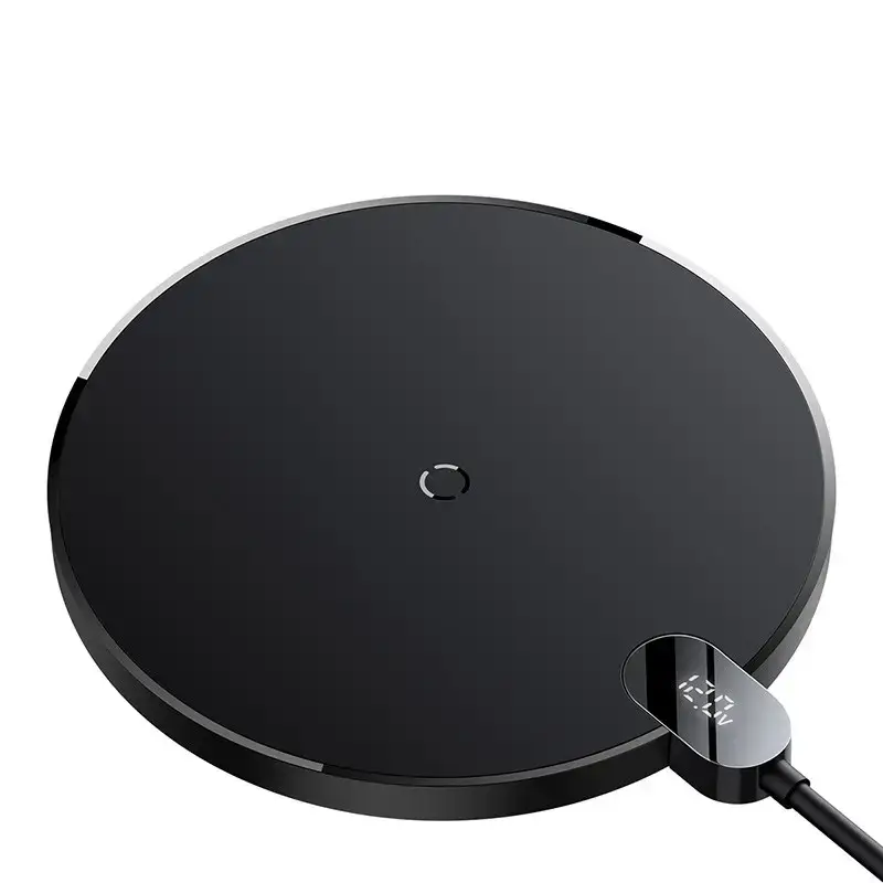 Indukcinis belaidis įkroviklis "Baseus Digital LED 15W" (juodas)