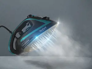 Tefal Puregliss FV8066, Dry & Steam iron, Durilium AirGlide Autoclean soleplate, 2 m, 280 g/min, Black, Blue, 50 g/min