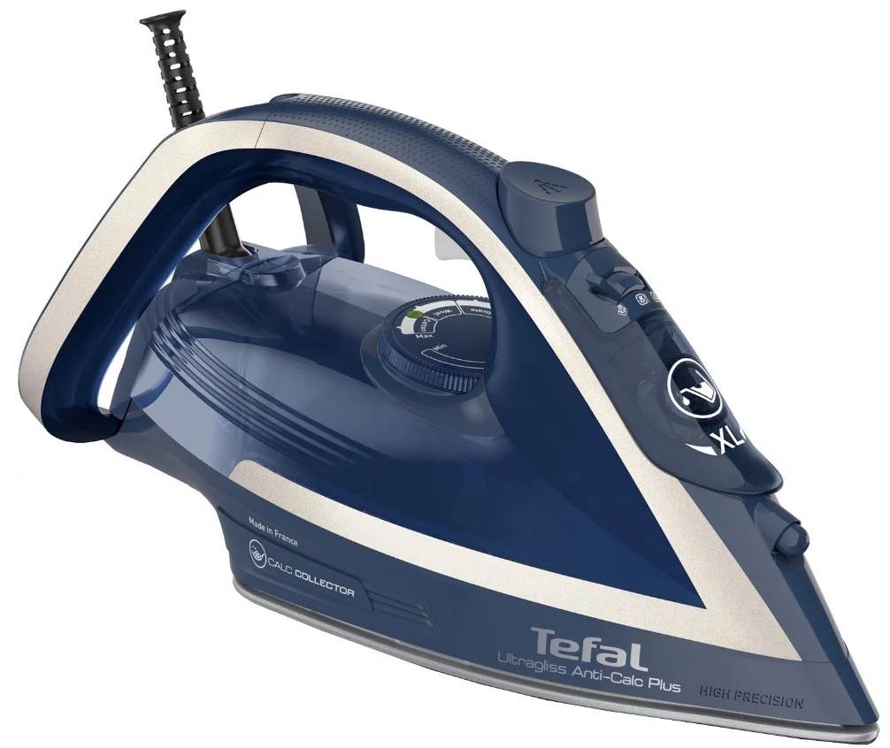 "Tefal Ultragliss Anti-Calc Plus" FV6830E0, garų lygintuvas, 2 m, 250 g/min, mėlynas, sidabrinis, 50 g/min, 0,27 l