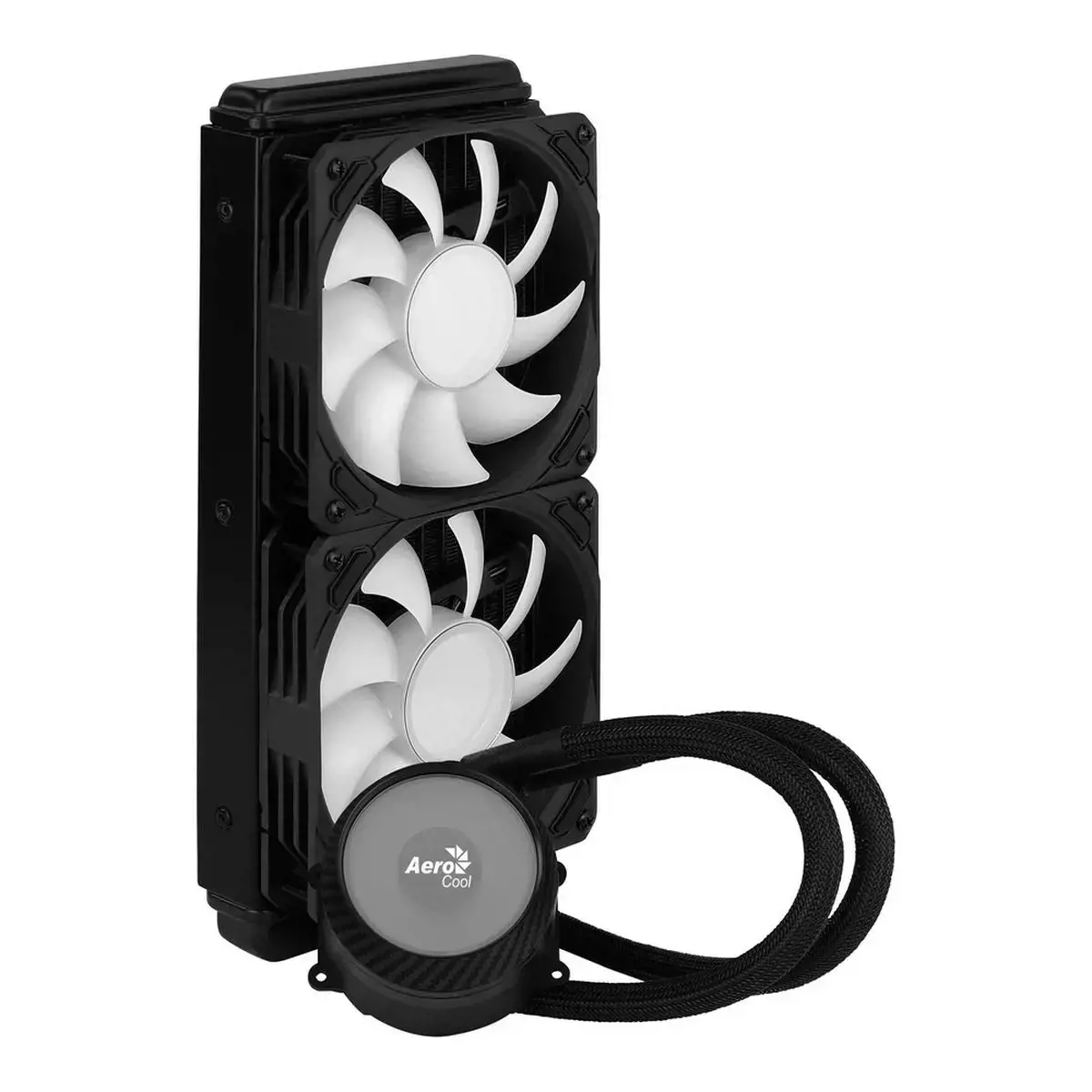 "Aerocool" MIRAGEL240 CPU aušinamas skysčiu 2x 12 cm ARGB ventiliatorius TDP 400 W, juodas, "viskas viename" aušintuvas su skysčiu, 72,2 cfm, juodas